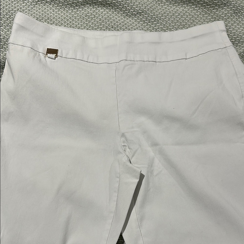 Alfani White Summer Chino Pants 14 - Picture 3 of 4